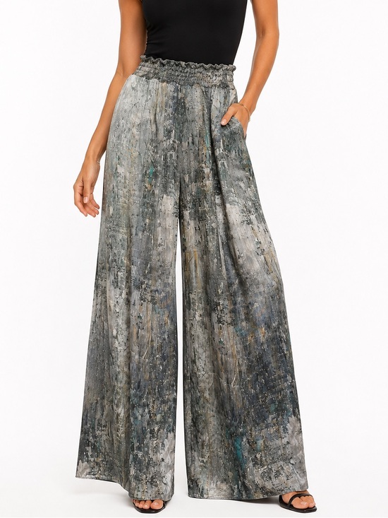 Pete & Greta Pants - Johnny Was Pete & Greta Silk Waist Wide-Leg Palazzo Pants